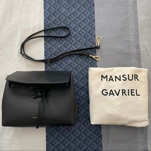 Mansur Gavriel mini Lady bag black/blue interior